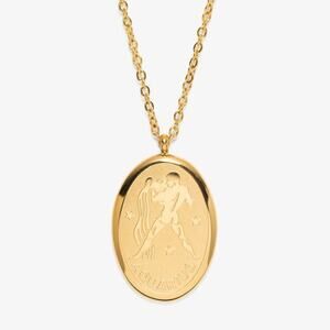 Aquarius Zodiac Pendant Necklace 18K Gold Plated Gift For‎ Her